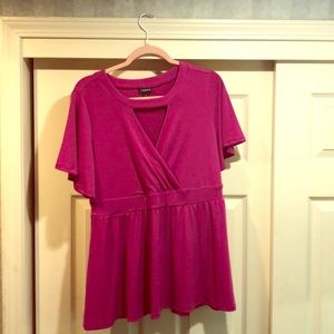Torrid Pink peplum blouse